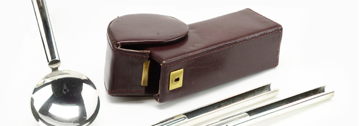 reisbestek bestek lepel mes vork etui silver collectors item