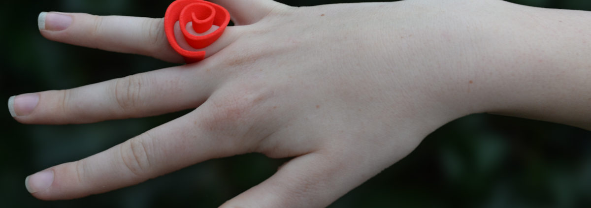 Curly Rose Ring gestileerde roos