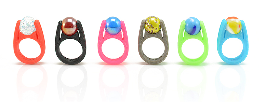 knikkers ring 3d-printed verwisselbaar